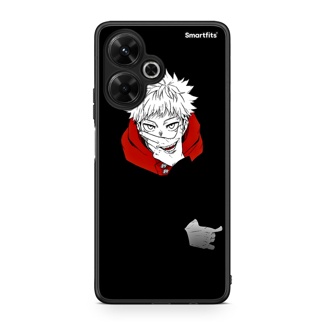 Xiaomi Poco M6 4G Itadori Anime θήκη από τη Smartfits με σχέδιο στο πίσω μέρος και μαύρο περίβλημα | Smartphone case with colorful back and black bezels by Smartfits