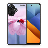 Thumbnail for Θήκη Xiaomi Poco M6 4G Ladybug Flower από τη Smartfits με σχέδιο στο πίσω μέρος και μαύρο περίβλημα | Xiaomi Poco M6 4G Ladybug Flower case with colorful back and black bezels