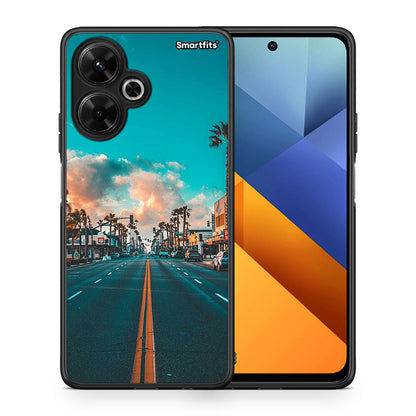 Θήκη Xiaomi Poco M6 4G City Landscape από τη Smartfits με σχέδιο στο πίσω μέρος και μαύρο περίβλημα | Xiaomi Poco M6 4G City Landscape case with colorful back and black bezels