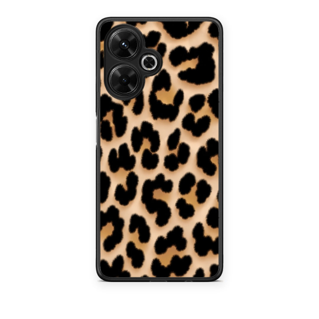 Θήκη Xiaomi Poco M6 4G Leopard Print Tan Large από τη Smartfits με σχέδιο στο πίσω μέρος και μαύρο περίβλημα | Xiaomi Poco M6 4G Leopard Print Tan Large case with colorful back and black bezels