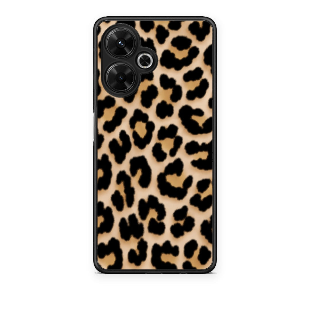 Θήκη Xiaomi Poco M6 4G Leopard Print Tan Small από τη Smartfits με σχέδιο στο πίσω μέρος και μαύρο περίβλημα | Xiaomi Poco M6 4G Leopard Print Tan Small case with colorful back and black bezels