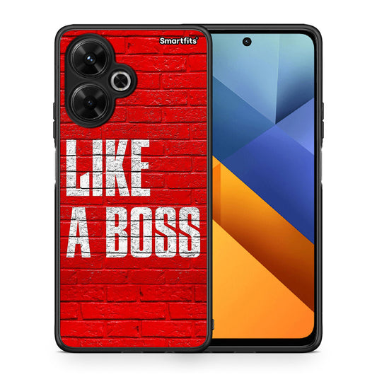 Θήκη Xiaomi Poco M6 4G Like A Boss από τη Smartfits με σχέδιο στο πίσω μέρος και μαύρο περίβλημα | Xiaomi Poco M6 4G Like A Boss case with colorful back and black bezels