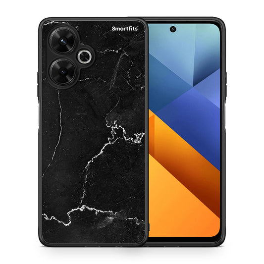 Θήκη Xiaomi Poco M6 4G Marble Black από τη Smartfits με σχέδιο στο πίσω μέρος και μαύρο περίβλημα | Xiaomi Poco M6 4G Marble Black case with colorful back and black bezels