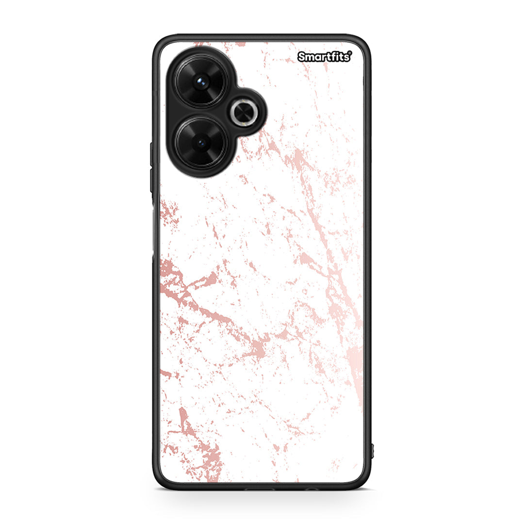 116 - Xiaomi Poco M6 4G Pink Splash Marble case, cover, bumper