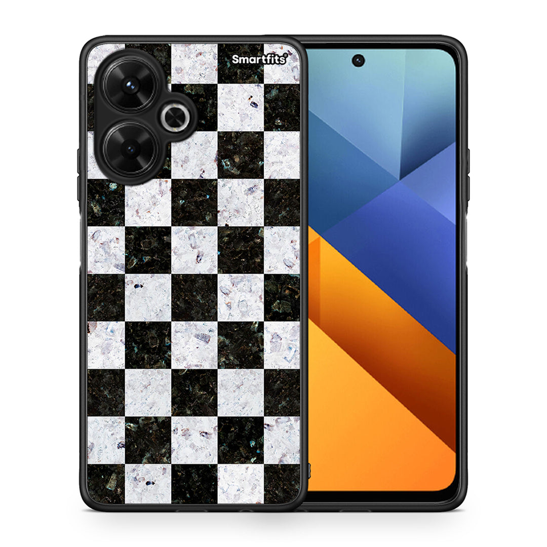 Θήκη Xiaomi Poco M6 4G Square Geometric Marble από τη Smartfits με σχέδιο στο πίσω μέρος και μαύρο περίβλημα | Xiaomi Poco M6 4G Square Geometric Marble case with colorful back and black bezels