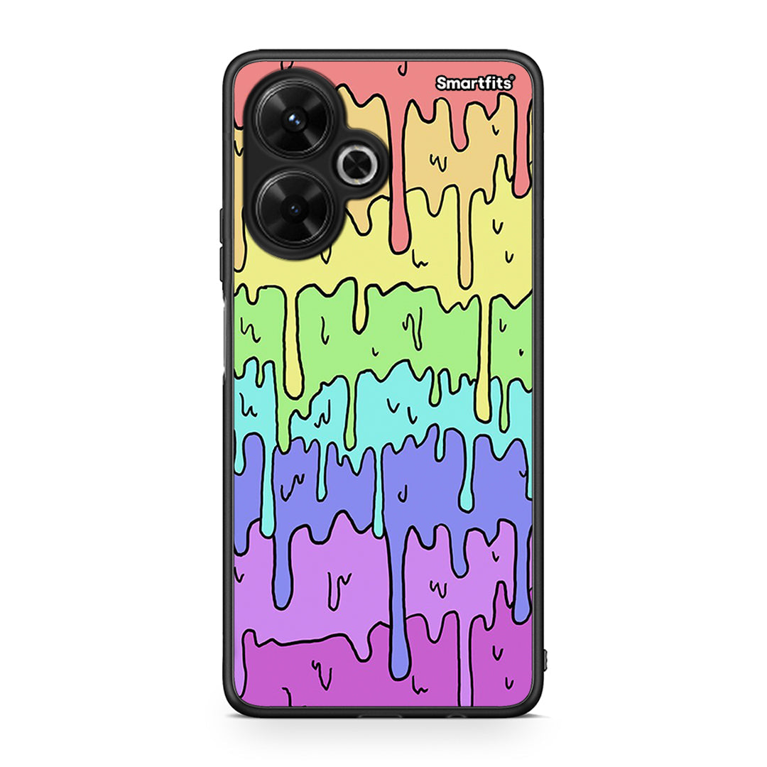 Xiaomi Poco M6 4G Melting Rainbow θήκη από τη Smartfits με σχέδιο στο πίσω μέρος και μαύρο περίβλημα | Smartphone case with colorful back and black bezels by Smartfits