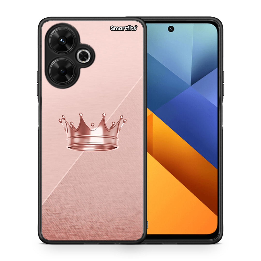 Θήκη Xiaomi Poco M6 4G Crown Minimal από τη Smartfits με σχέδιο στο πίσω μέρος και μαύρο περίβλημα | Xiaomi Poco M6 4G Crown Minimal case with colorful back and black bezels