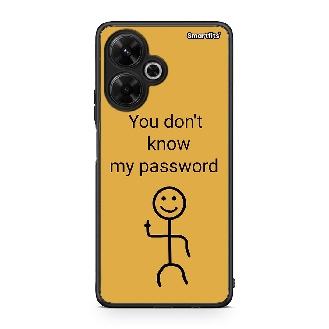 Xiaomi Poco M6 4G My Password Θήκη από τη Smartfits με σχέδιο στο πίσω μέρος και μαύρο περίβλημα | Smartphone case with colorful back and black bezels by Smartfits