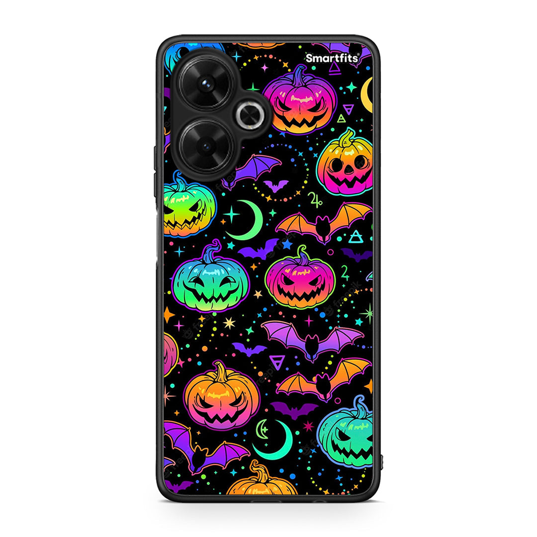 Xiaomi Poco M6 4G Neon Halloween θήκη από τη Smartfits με σχέδιο στο πίσω μέρος και μαύρο περίβλημα | Smartphone case with colorful back and black bezels by Smartfits
