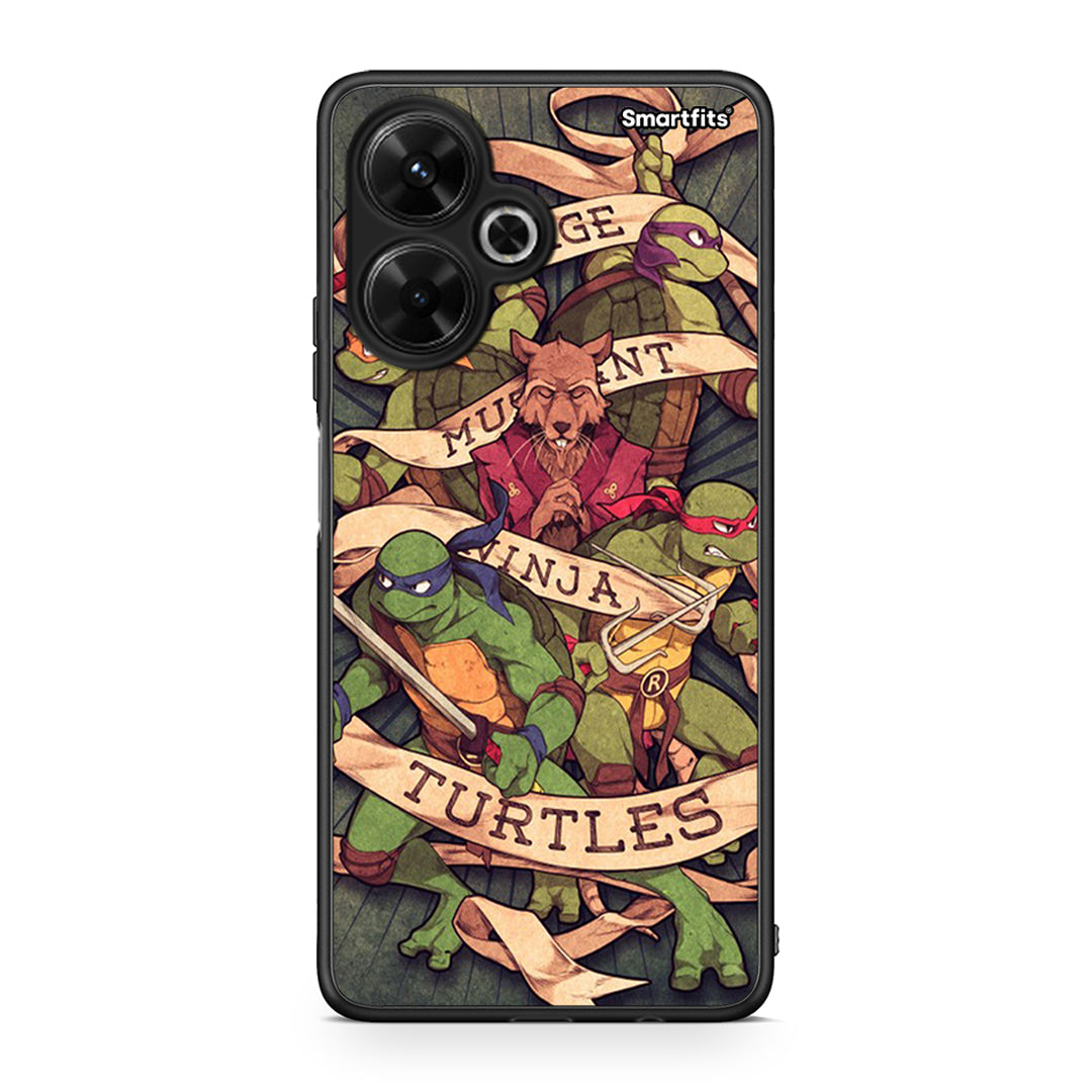 Xiaomi Poco M6 4G Ninja Turtles θήκη από τη Smartfits με σχέδιο στο πίσω μέρος και μαύρο περίβλημα | Smartphone case with colorful back and black bezels by Smartfits