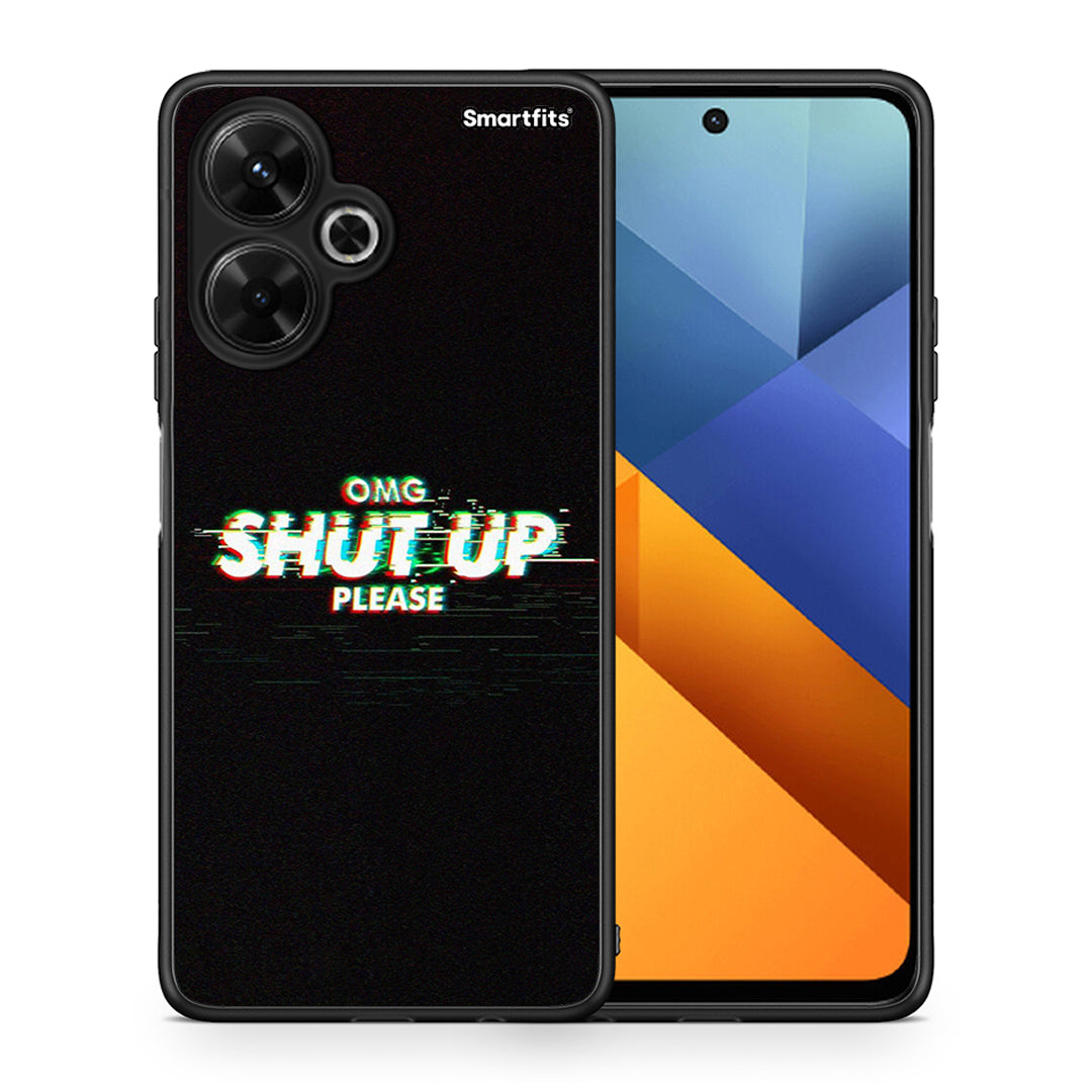 Θήκη Xiaomi Poco M6 4G OMG ShutUp από τη Smartfits με σχέδιο στο πίσω μέρος και μαύρο περίβλημα | Xiaomi Poco M6 4G OMG ShutUp case with colorful back and black bezels