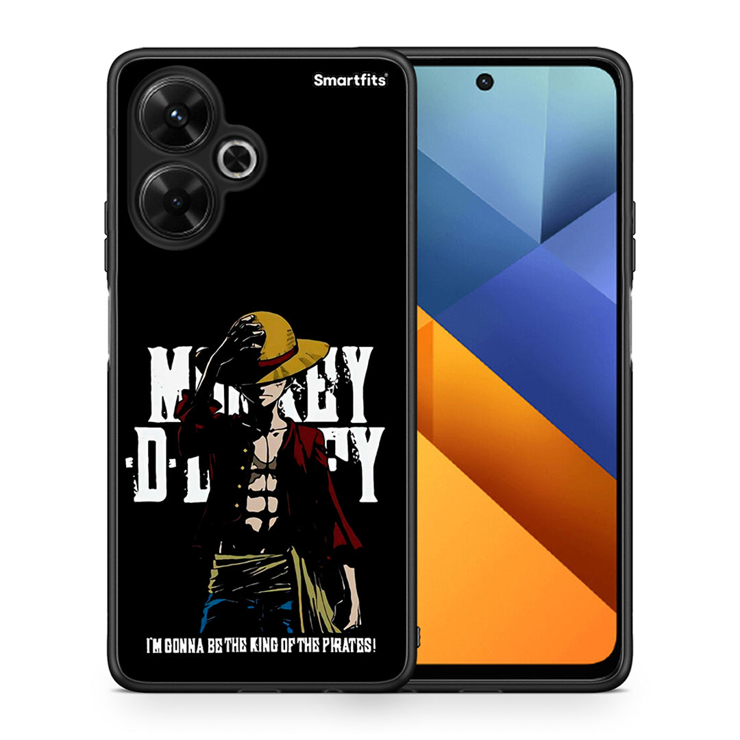 Θήκη Xiaomi Poco M6 4G Pirate King από τη Smartfits με σχέδιο στο πίσω μέρος και μαύρο περίβλημα | Xiaomi Poco M6 4G Pirate King case with colorful back and black bezels