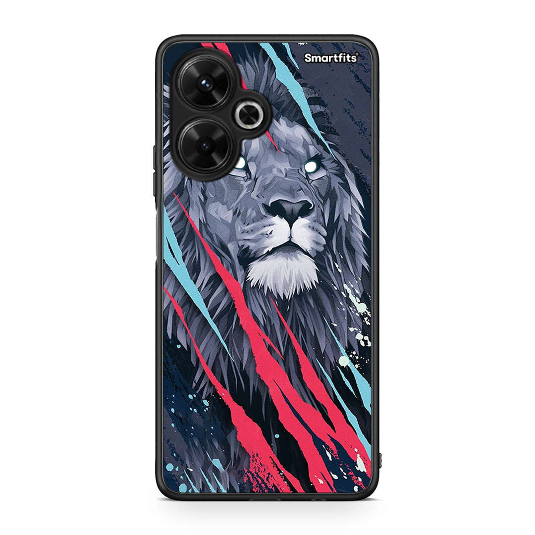 4 - Xiaomi Poco M6 4G Lion Designer PopArt case, cover, bumper