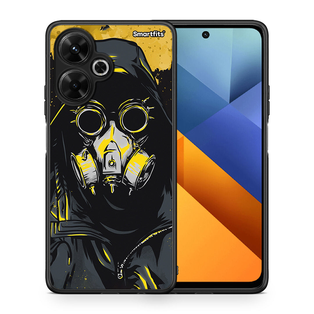 Θήκη Xiaomi Poco M6 4G Mask PopArt από τη Smartfits με σχέδιο στο πίσω μέρος και μαύρο περίβλημα | Xiaomi Poco M6 4G Mask PopArt case with colorful back and black bezels