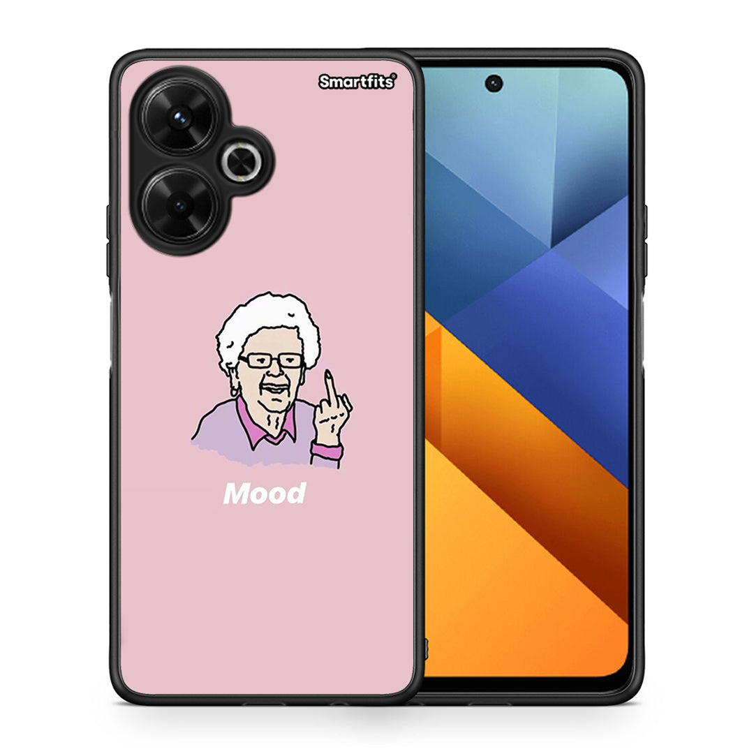 Θήκη Xiaomi Poco M6 4G Mood PopArt από τη Smartfits με σχέδιο στο πίσω μέρος και μαύρο περίβλημα | Xiaomi Poco M6 4G Mood PopArt case with colorful back and black bezels