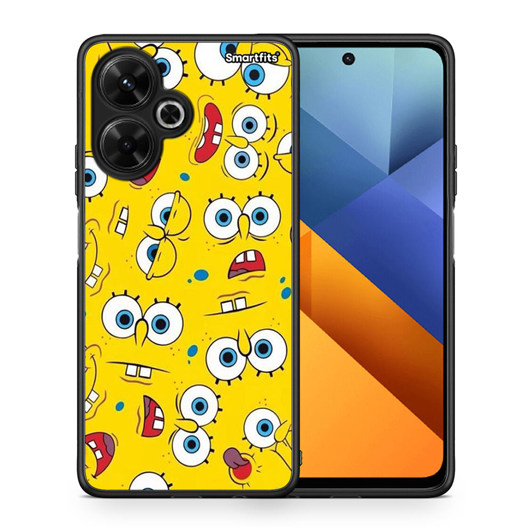 Θήκη Xiaomi Poco M6 4G Sponge PopArt από τη Smartfits με σχέδιο στο πίσω μέρος και μαύρο περίβλημα | Xiaomi Poco M6 4G Sponge PopArt case with colorful back and black bezels