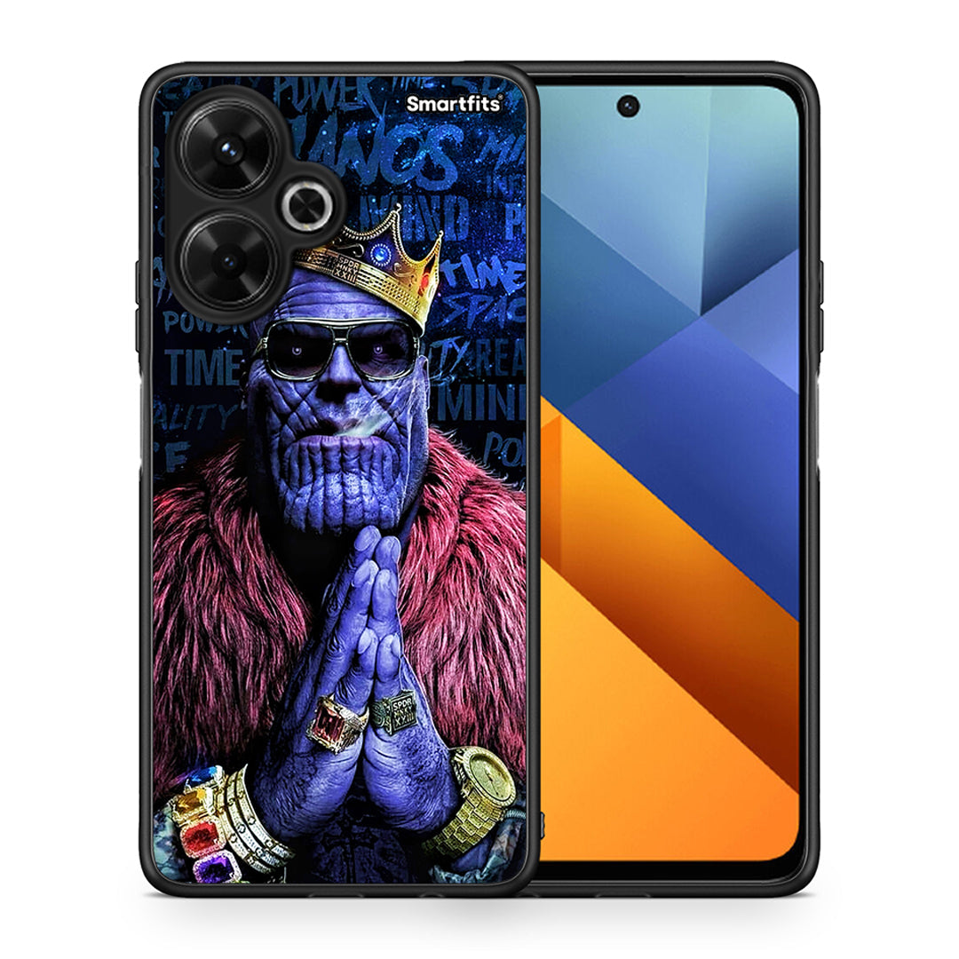 Θήκη Xiaomi Poco M6 4G Thanos PopArt από τη Smartfits με σχέδιο στο πίσω μέρος και μαύρο περίβλημα | Xiaomi Poco M6 4G Thanos PopArt case with colorful back and black bezels