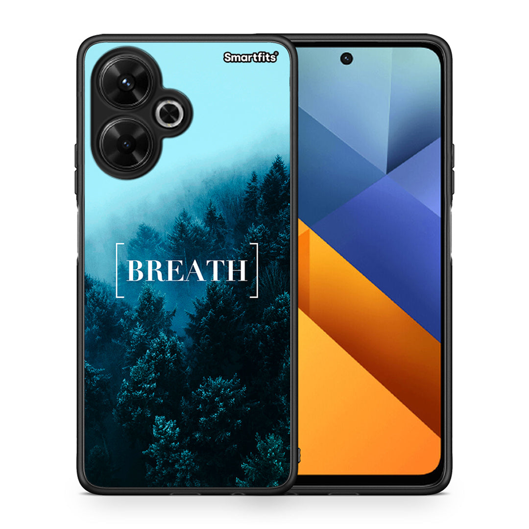 Θήκη Xiaomi Poco M6 4G Breath Quote από τη Smartfits με σχέδιο στο πίσω μέρος και μαύρο περίβλημα | Xiaomi Poco M6 4G Breath Quote case with colorful back and black bezels