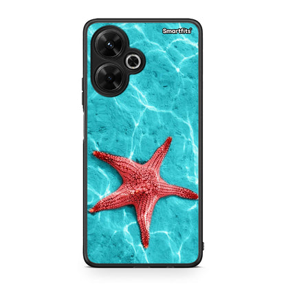 Xiaomi Poco M6 4G Red Starfish Θήκη από τη Smartfits με σχέδιο στο πίσω μέρος και μαύρο περίβλημα | Smartphone case with colorful back and black bezels by Smartfits