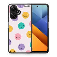 Thumbnail for Θήκη Xiaomi Poco M6 4G Smiley Faces από τη Smartfits με σχέδιο στο πίσω μέρος και μαύρο περίβλημα | Xiaomi Poco M6 4G Smiley Faces case with colorful back and black bezels