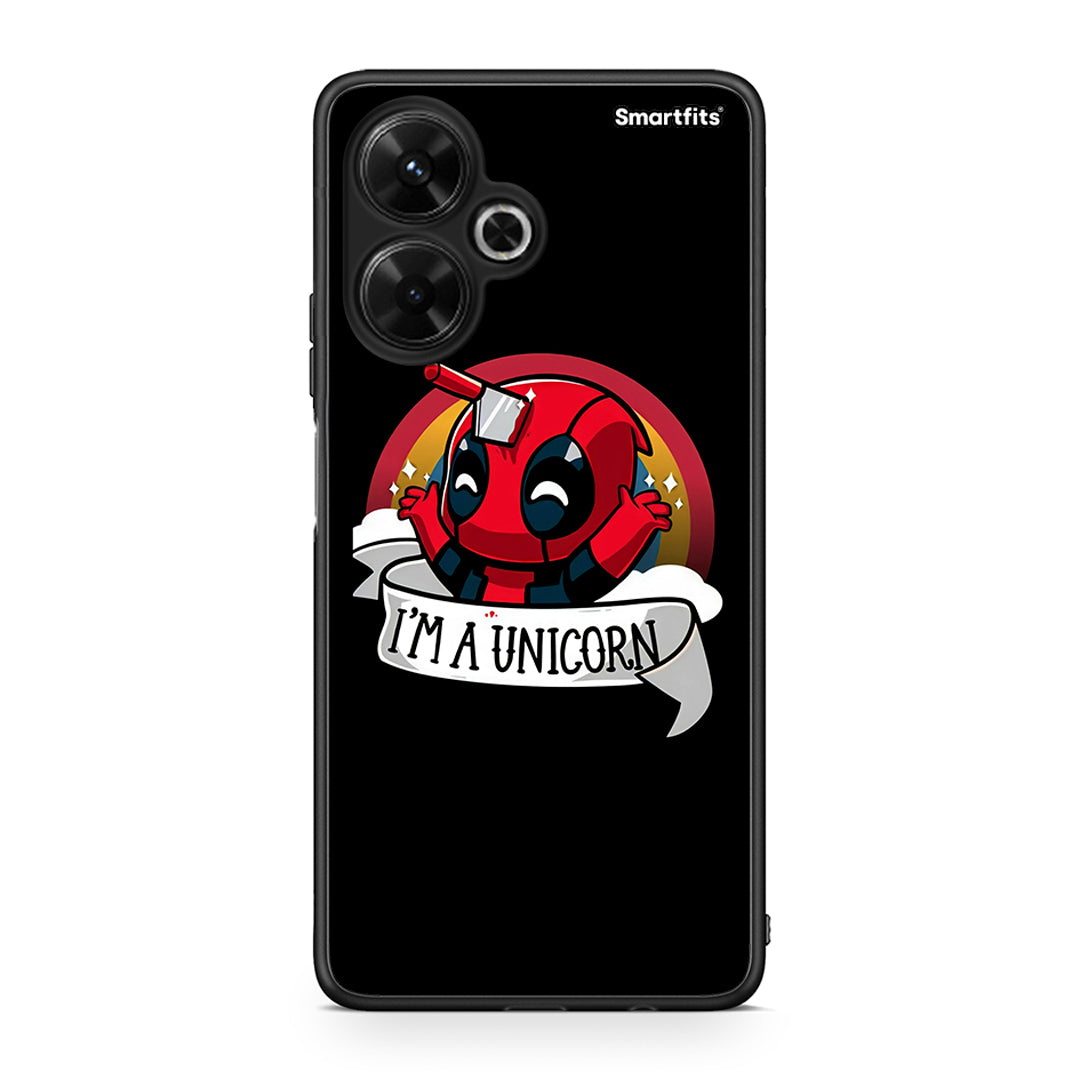 Xiaomi Poco M6 4G Unicorn Deadpool θήκη από τη Smartfits με σχέδιο στο πίσω μέρος και μαύρο περίβλημα | Smartphone case with colorful back and black bezels by Smartfits