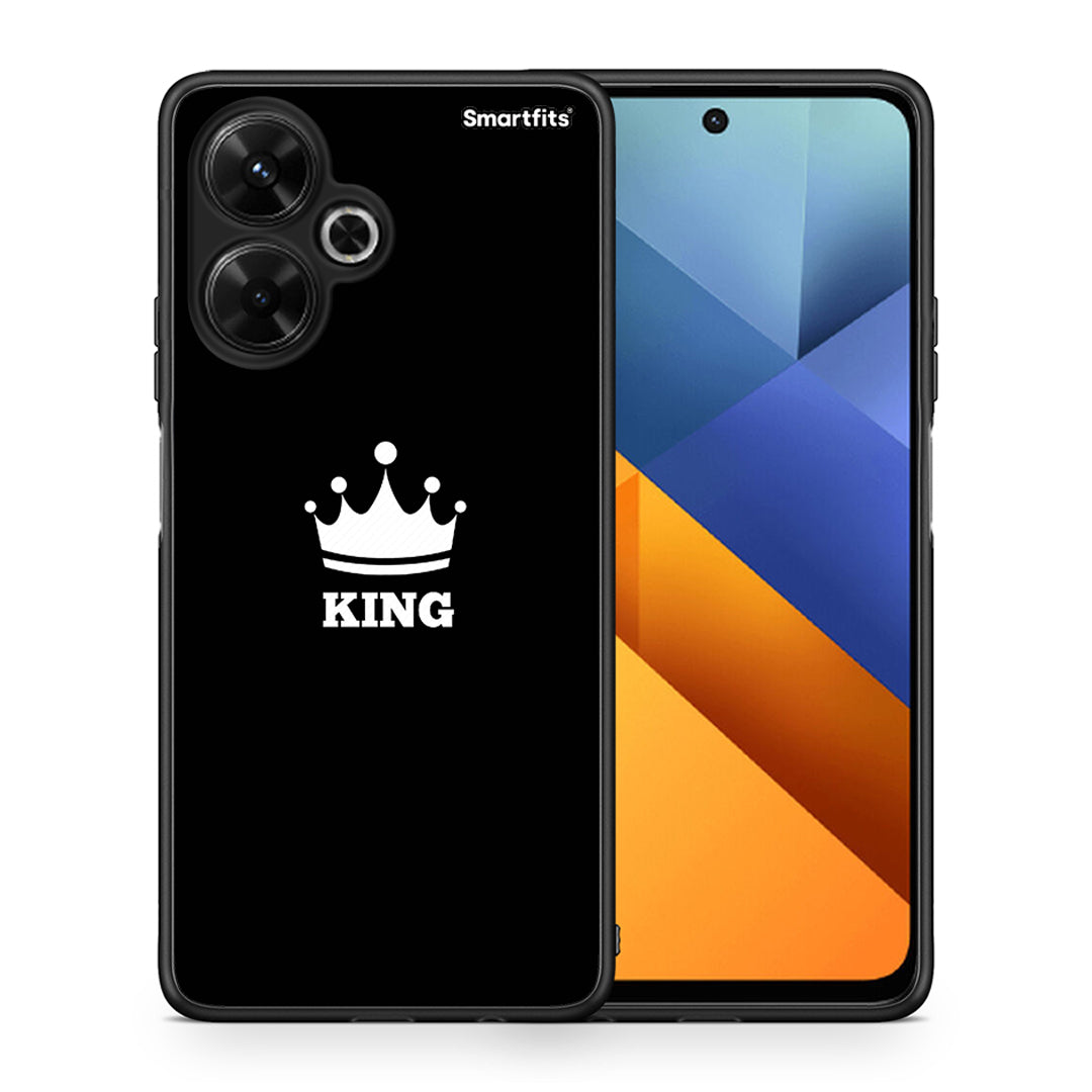 Θήκη Xiaomi Poco M6 4G King Valentine από τη Smartfits με σχέδιο στο πίσω μέρος και μαύρο περίβλημα | Xiaomi Poco M6 4G King Valentine case with colorful back and black bezels