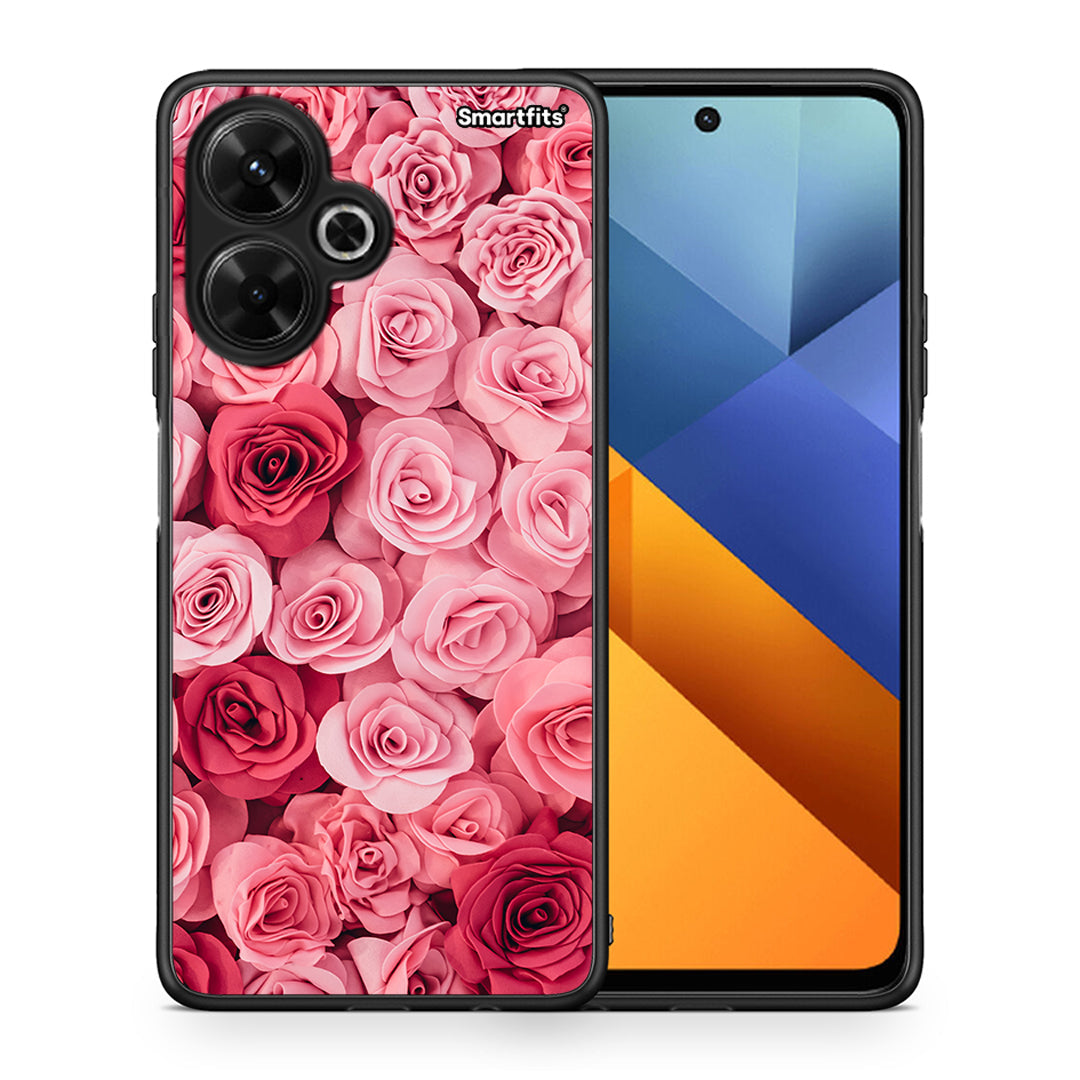 Θήκη Xiaomi Poco M6 4G RoseGarden Valentine από τη Smartfits με σχέδιο στο πίσω μέρος και μαύρο περίβλημα | Xiaomi Poco M6 4G RoseGarden Valentine case with colorful back and black bezels