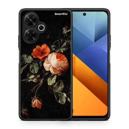 Θήκη Xiaomi Poco M6 4G Vintage Roses από τη Smartfits με σχέδιο στο πίσω μέρος και μαύρο περίβλημα | Xiaomi Poco M6 4G Vintage Roses case with colorful back and black bezels