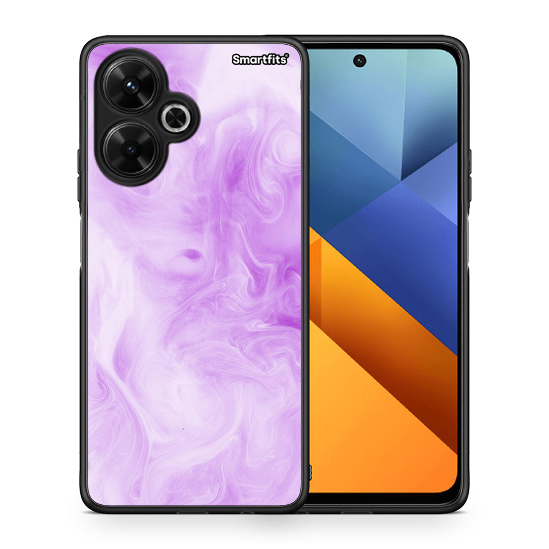 Θήκη Xiaomi Poco M6 4G Lavender Watercolor από τη Smartfits με σχέδιο στο πίσω μέρος και μαύρο περίβλημα | Xiaomi Poco M6 4G Lavender Watercolor case with colorful back and black bezels