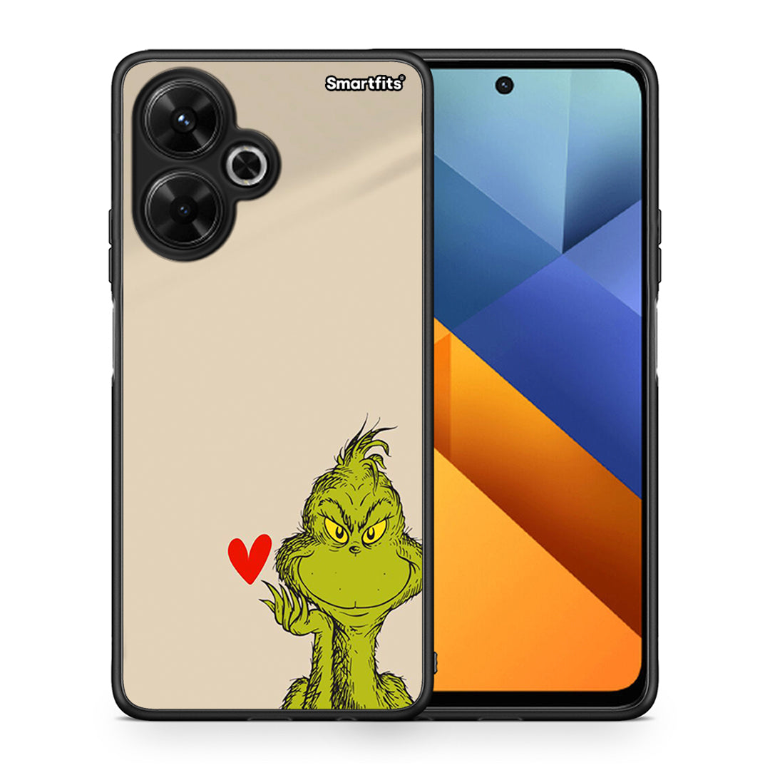 Θήκη Xiaomi Poco M6 4G Xmas Grinch από τη Smartfits με σχέδιο στο πίσω μέρος και μαύρο περίβλημα | Xiaomi Poco M6 4G Xmas Grinch case with colorful back and black bezels