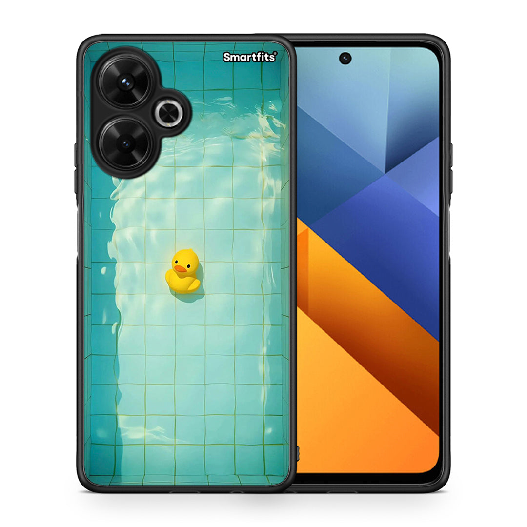 Θήκη Xiaomi Poco M6 4G Yellow Duck από τη Smartfits με σχέδιο στο πίσω μέρος και μαύρο περίβλημα | Xiaomi Poco M6 4G Yellow Duck case with colorful back and black bezels