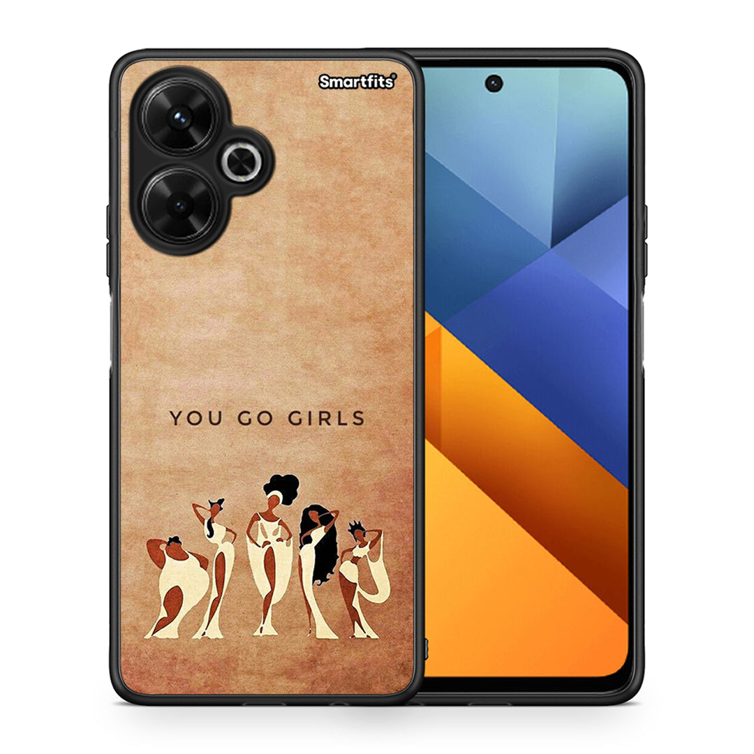 Θήκη Xiaomi Poco M6 4G You Go Girl από τη Smartfits με σχέδιο στο πίσω μέρος και μαύρο περίβλημα | Xiaomi Poco M6 4G You Go Girl case with colorful back and black bezels