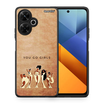 Θήκη Xiaomi Poco M6 4G You Go Girl από τη Smartfits με σχέδιο στο πίσω μέρος και μαύρο περίβλημα | Xiaomi Poco M6 4G You Go Girl case with colorful back and black bezels