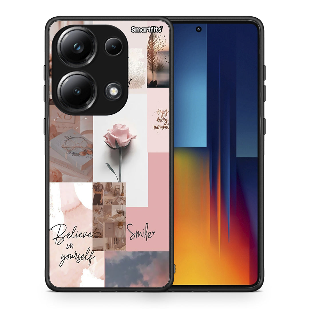 Θήκη Xiaomi Redmi Note 13 Pro 4G Aesthetic Collage από τη Smartfits με σχέδιο στο πίσω μέρος και μαύρο περίβλημα | Xiaomi Redmi Note 13 Pro 4G Aesthetic Collage case with colorful back and black bezels