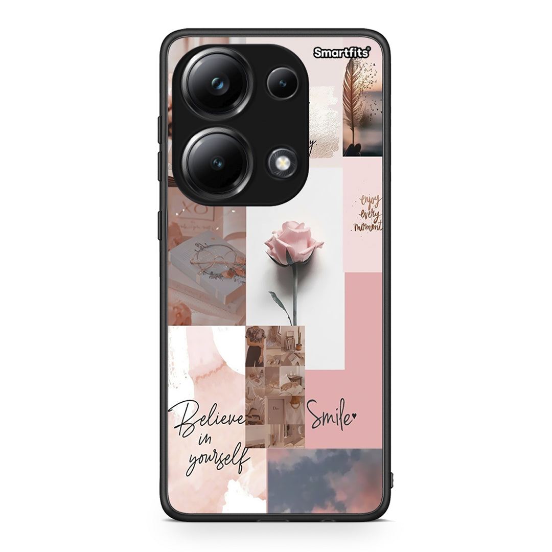 Xiaomi Redmi Note 13 Pro 4G Aesthetic Collage θήκη από τη Smartfits με σχέδιο στο πίσω μέρος και μαύρο περίβλημα | Smartphone case with colorful back and black bezels by Smartfits