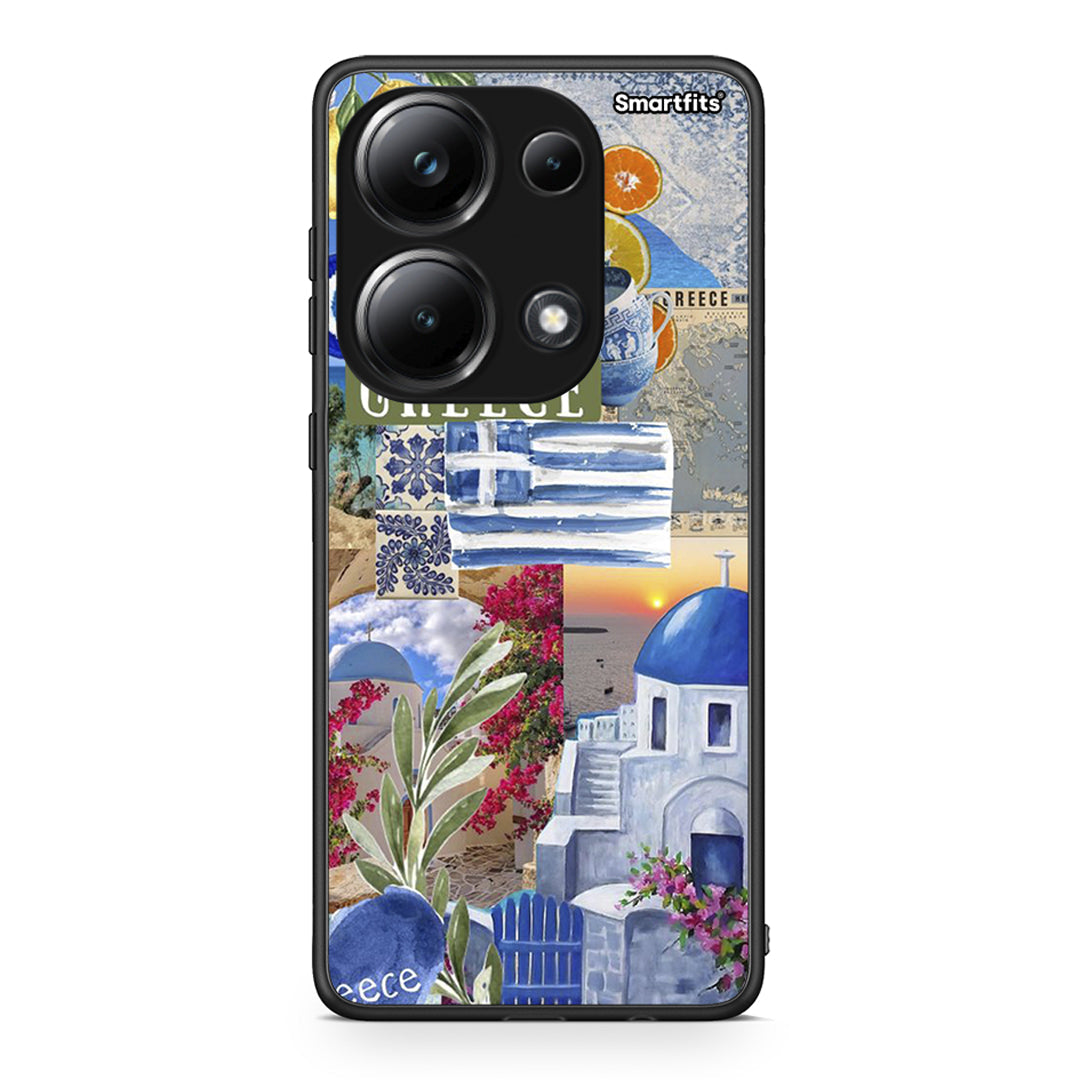 Xiaomi Poco M6 Pro All Greek Θήκη από τη Smartfits με σχέδιο στο πίσω μέρος και μαύρο περίβλημα | Smartphone case with colorful back and black bezels by Smartfits