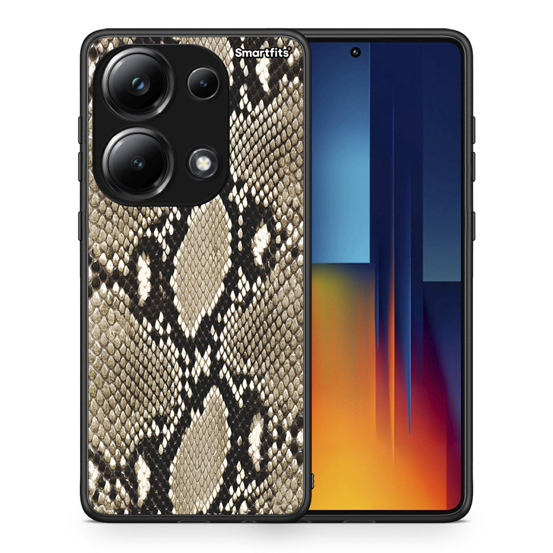 Θήκη Xiaomi Poco M6 Pro Fashion Snake Animal από τη Smartfits με σχέδιο στο πίσω μέρος και μαύρο περίβλημα | Xiaomi Poco M6 Pro Fashion Snake Animal case with colorful back and black bezels