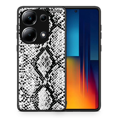 Θήκη Xiaomi Redmi Note 13 Pro 4G White Snake Animal από τη Smartfits με σχέδιο στο πίσω μέρος και μαύρο περίβλημα | Xiaomi Redmi Note 13 Pro 4G White Snake Animal case with colorful back and black bezels