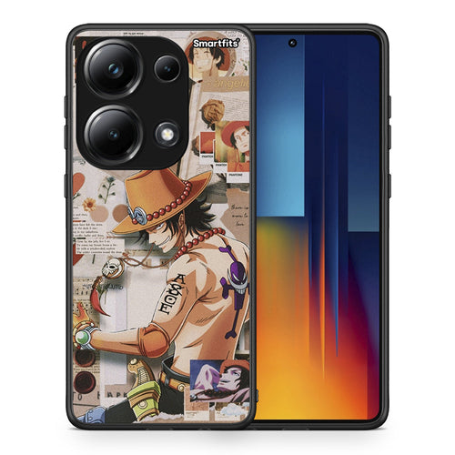 Θήκη Xiaomi Redmi Note 13 Pro 4G Anime Collage από τη Smartfits με σχέδιο στο πίσω μέρος και μαύρο περίβλημα | Xiaomi Redmi Note 13 Pro 4G Anime Collage case with colorful back and black bezels