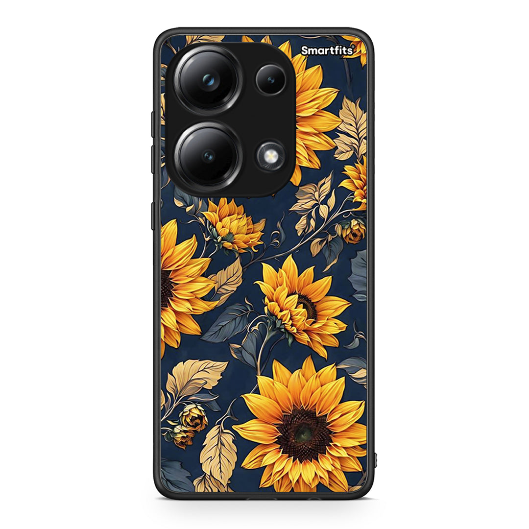 Xiaomi Poco M6 Pro Autumn Sunflowers Θήκη από τη Smartfits με σχέδιο στο πίσω μέρος και μαύρο περίβλημα | Smartphone case with colorful back and black bezels by Smartfits