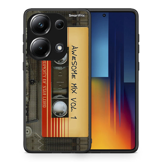 Θήκη Xiaomi Redmi Note 13 Pro 4G Awesome Mix από τη Smartfits με σχέδιο στο πίσω μέρος και μαύρο περίβλημα | Xiaomi Redmi Note 13 Pro 4G Awesome Mix case with colorful back and black bezels