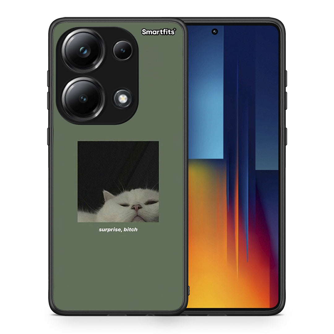 Θήκη Xiaomi Redmi Note 13 Pro 4G Bitch Surprise από τη Smartfits με σχέδιο στο πίσω μέρος και μαύρο περίβλημα | Xiaomi Redmi Note 13 Pro 4G Bitch Surprise case with colorful back and black bezels