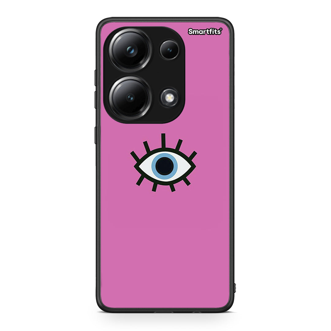 Xiaomi Poco M6 Pro Blue Eye Pink θήκη από τη Smartfits με σχέδιο στο πίσω μέρος και μαύρο περίβλημα | Smartphone case with colorful back and black bezels by Smartfits