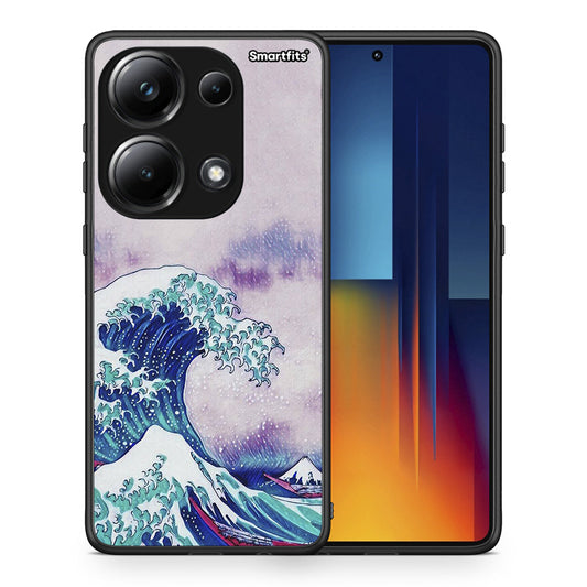 Θήκη Xiaomi Poco M6 Pro Blue Waves από τη Smartfits με σχέδιο στο πίσω μέρος και μαύρο περίβλημα | Xiaomi Poco M6 Pro Blue Waves case with colorful back and black bezels