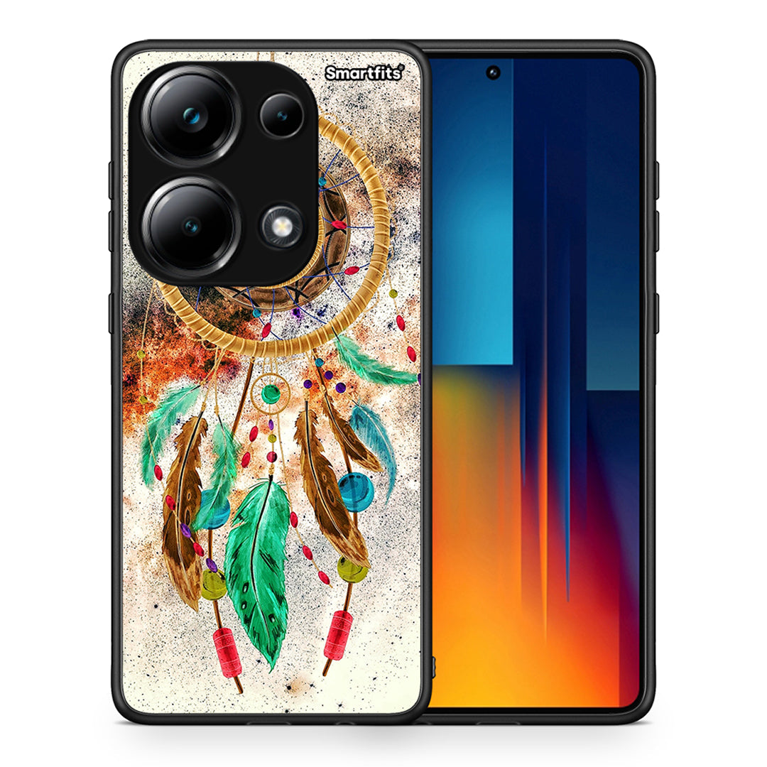 Θήκη Xiaomi Redmi Note 13 Pro 4G DreamCatcher Boho από τη Smartfits με σχέδιο στο πίσω μέρος και μαύρο περίβλημα | Xiaomi Redmi Note 13 Pro 4G DreamCatcher Boho case with colorful back and black bezels
