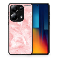 Thumbnail for Θήκη Xiaomi Poco M6 Pro Pink Feather Boho από τη Smartfits με σχέδιο στο πίσω μέρος και μαύρο περίβλημα | Xiaomi Poco M6 Pro Pink Feather Boho case with colorful back and black bezels