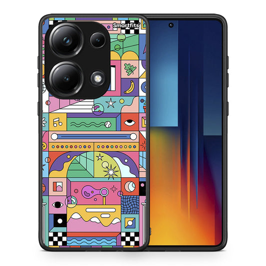 Θήκη Xiaomi Redmi Note 13 Pro 4G Bubbles Soap από τη Smartfits με σχέδιο στο πίσω μέρος και μαύρο περίβλημα | Xiaomi Redmi Note 13 Pro 4G Bubbles Soap case with colorful back and black bezels