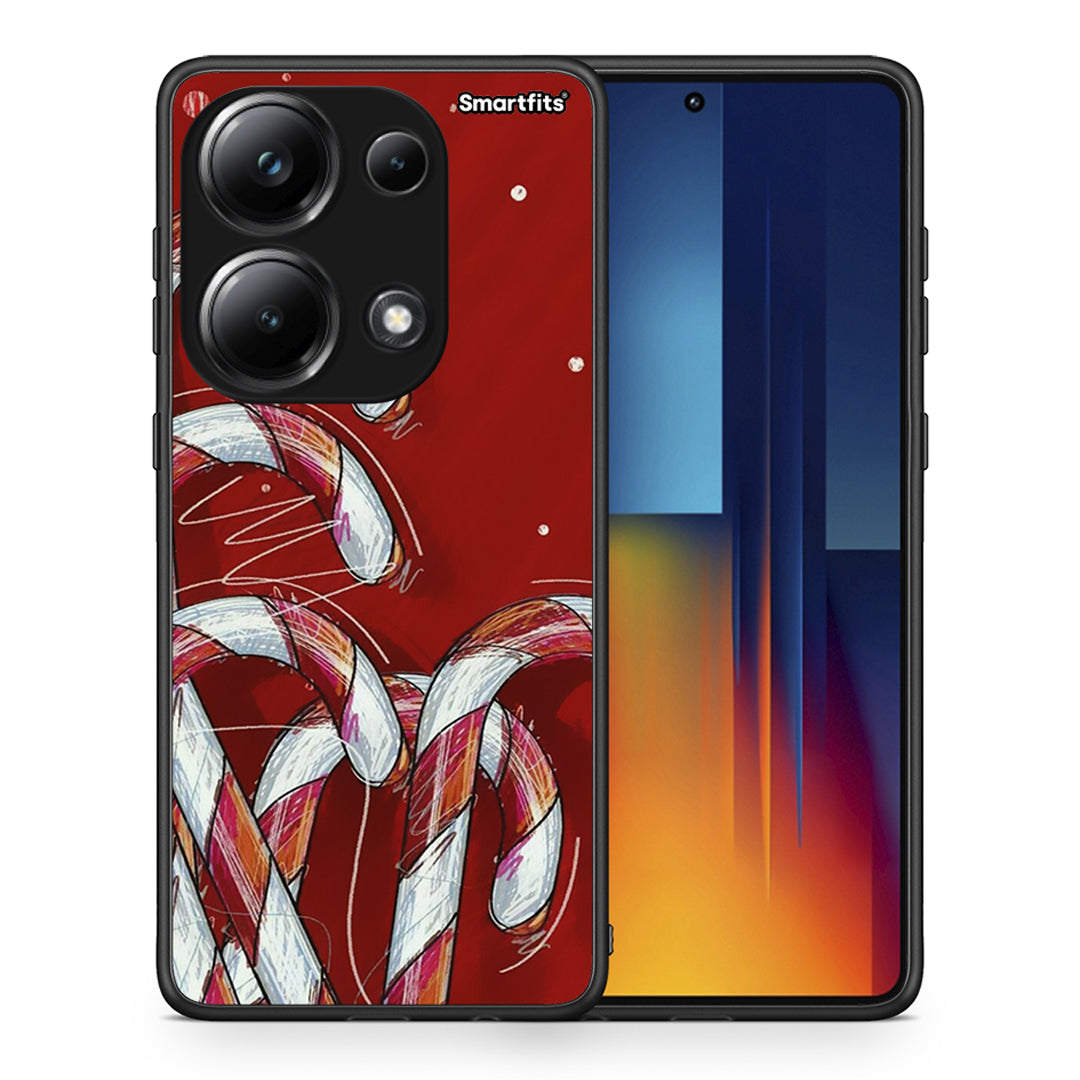 Θήκη Xiaomi Poco M6 Pro Candy Cane από τη Smartfits με σχέδιο στο πίσω μέρος και μαύρο περίβλημα | Xiaomi Poco M6 Pro Candy Cane case with colorful back and black bezels