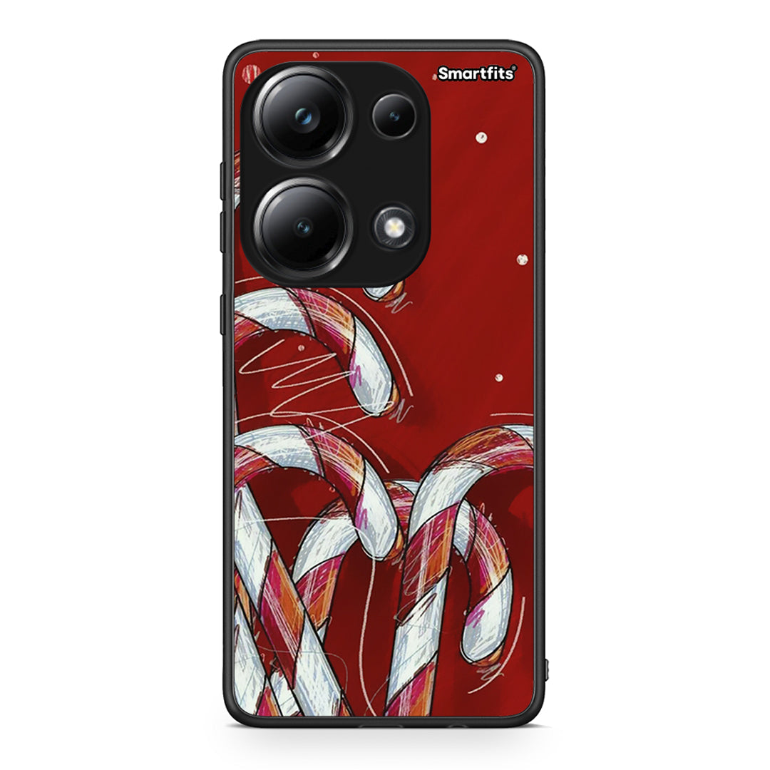 Xiaomi Poco M6 Pro Candy Cane θήκη από τη Smartfits με σχέδιο στο πίσω μέρος και μαύρο περίβλημα | Smartphone case with colorful back and black bezels by Smartfits