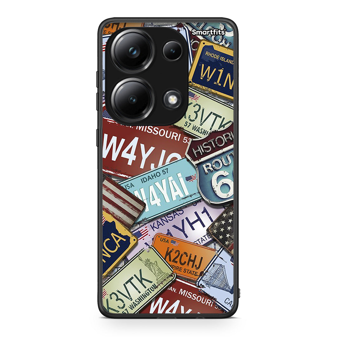 Xiaomi Redmi Note 13 Pro 4G Car Plates θήκη από τη Smartfits με σχέδιο στο πίσω μέρος και μαύρο περίβλημα | Smartphone case with colorful back and black bezels by Smartfits